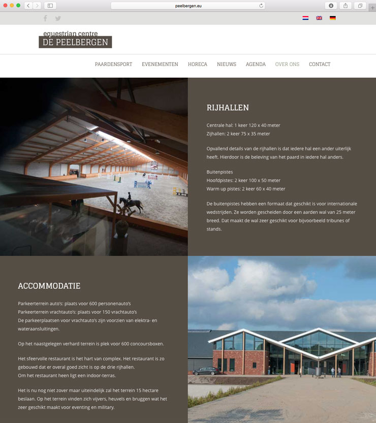 Website Equestrian Centre De Peelbergen