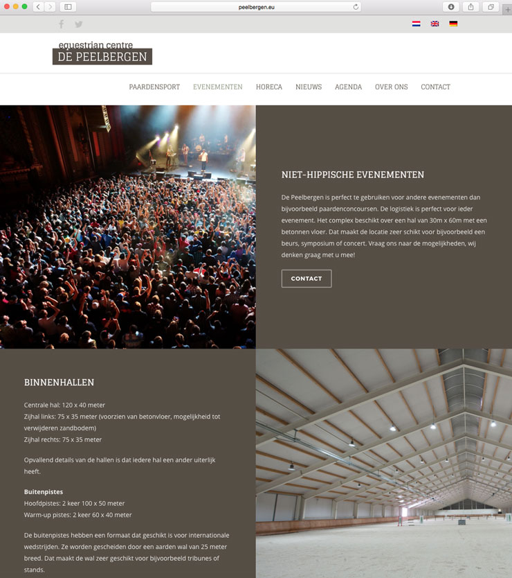 Website Equestrian Centre De Peelbergen