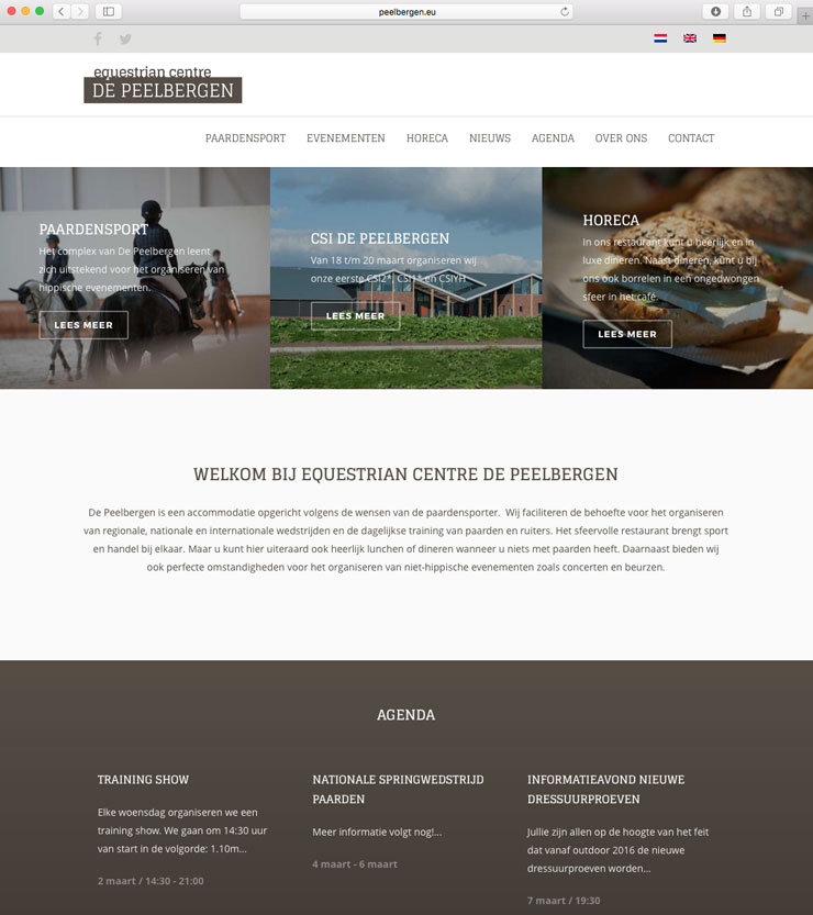 Website Equestrian Centre De Peelbergen