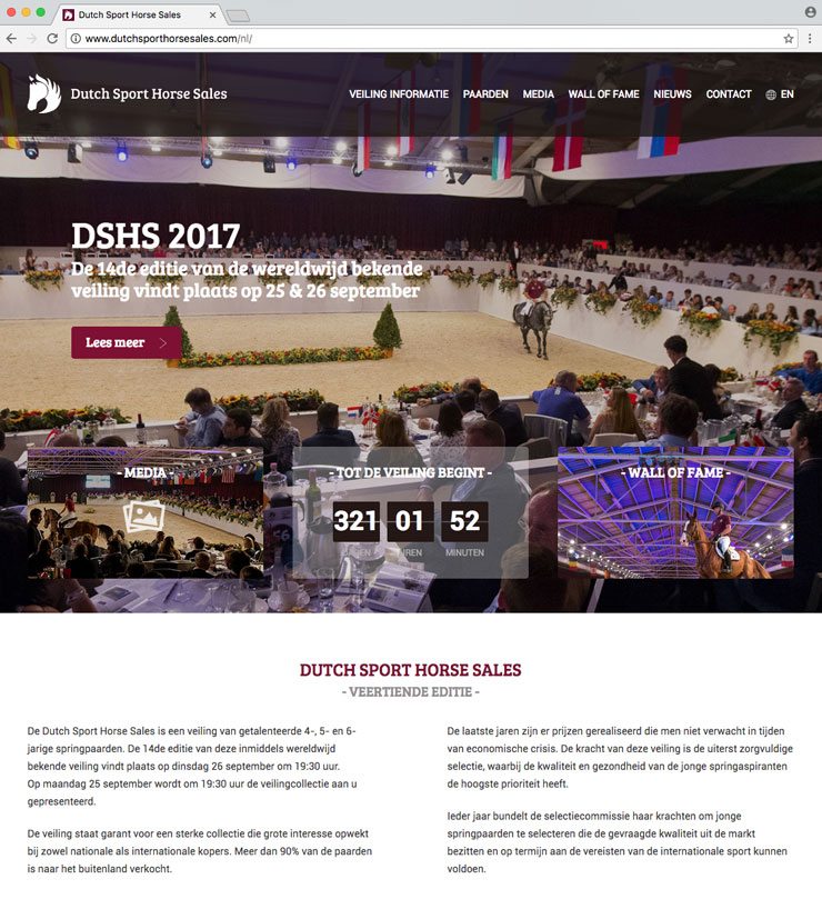 Website Dutch Sport Horse Sales