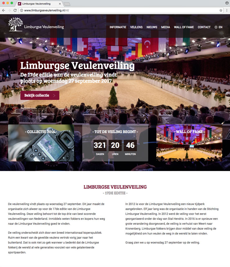 Website Limburgse Veulenveiling