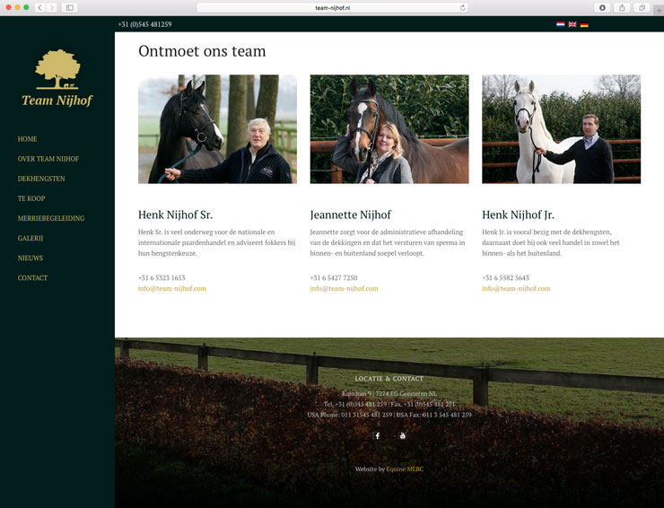 Website Team-Nijhof