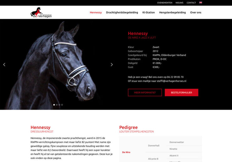 Website Verhagen Horse Service